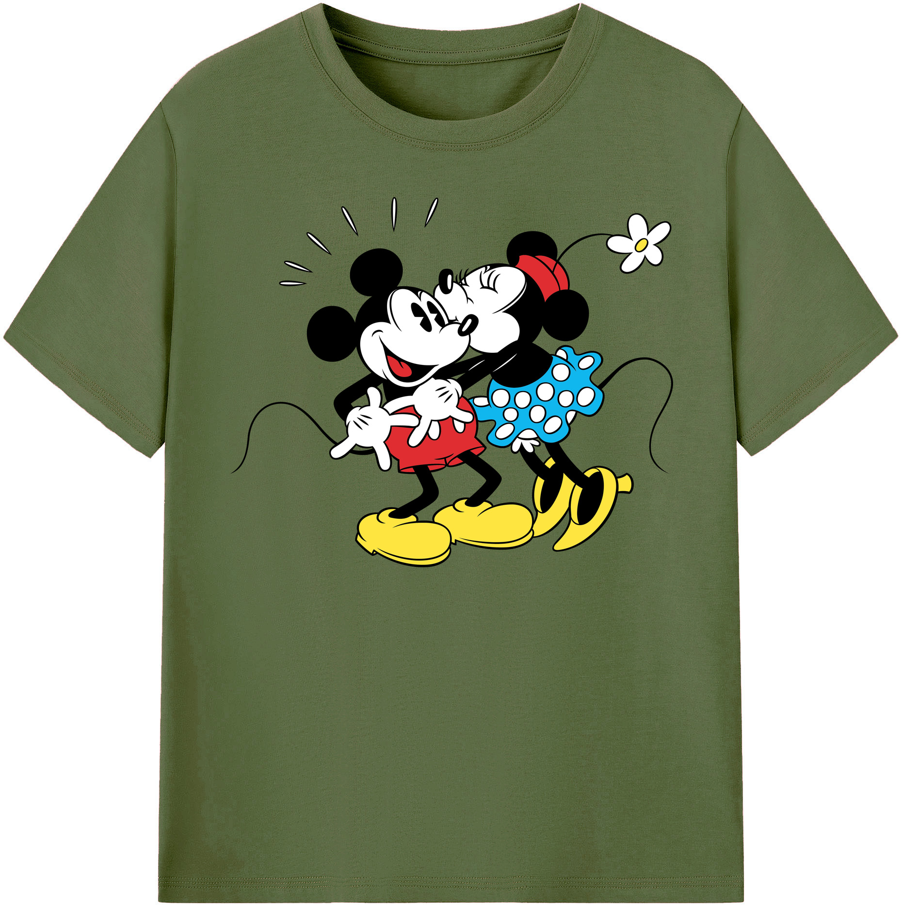 （画像用） ミッキーマウス Mickey Mouse 綿100％半袖Tシャツ（フロントプリント）